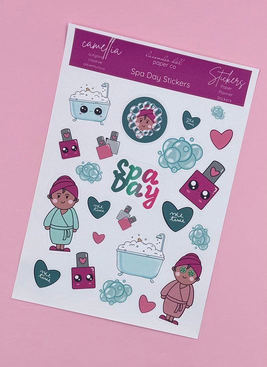 Flower Girl Spa Day Stickers- Camellia