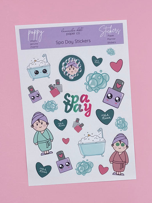 Flower Girl Spa Day Stickers- Poppy