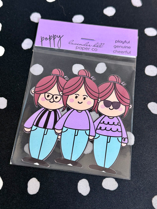 Flower Girl Stickers- Poppy