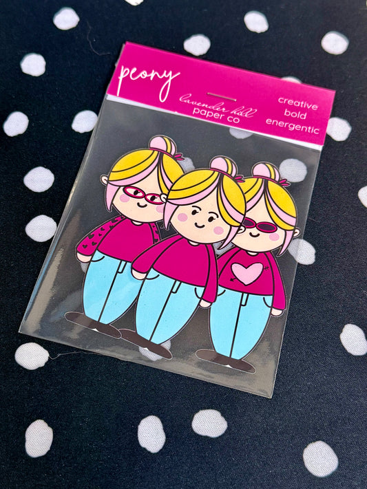 Flower Girl Stickers- Peony