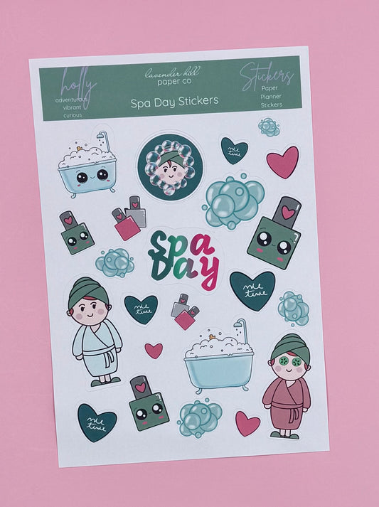 Flower Girl Spa Day Stickers- Holly