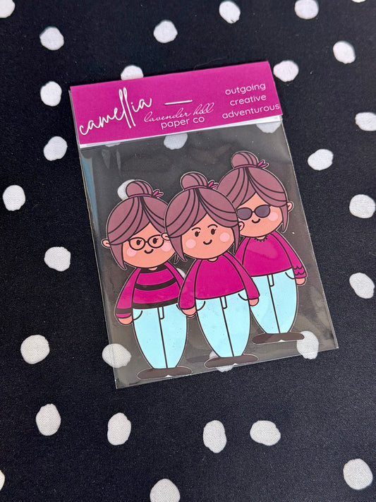 Flower Girl Stickers- Camellia