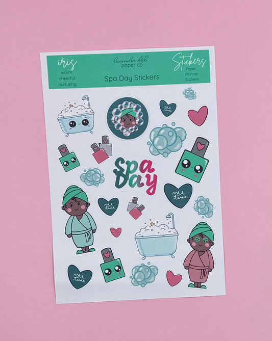 Flower Girl Spa Day Stickers- Iris