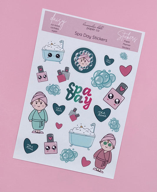 Flower Girl Spa Day Stickers- Daisy