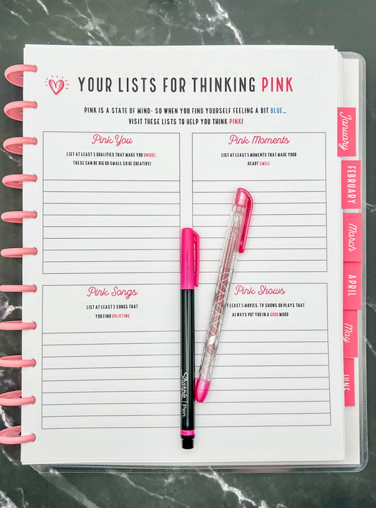 Think Pink Big Life Planner