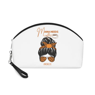 Mom Life Makeup Bag — "Momma Needs Coffee" Cosmetic Pouch
