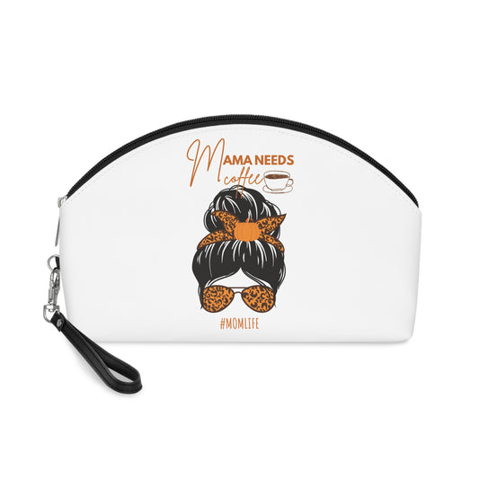 Mom Life Makeup Bag — "Momma Needs Coffee" Cosmetic Pouch