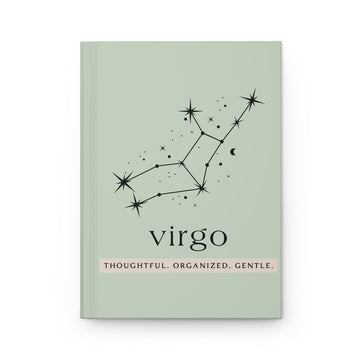 Virgo Hardcover Journal — Thoughtful • Organized • Gentle | Zodiac Constellation Notebook