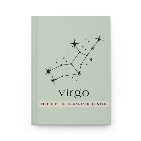 Virgo Hardcover Journal — Thoughtful • Organized • Gentle | Zodiac Constellation Notebook