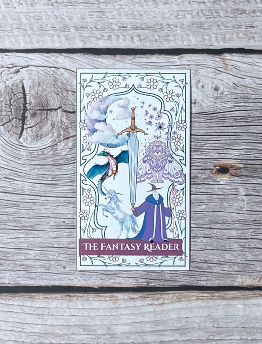 Bookish Sticker- Tarot Card:  The Fantasy Reader