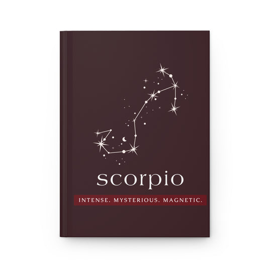 Scorpio Hardcover Journal — Intense • Mysterious • Magnetic | Zodiac Constellation Notebook