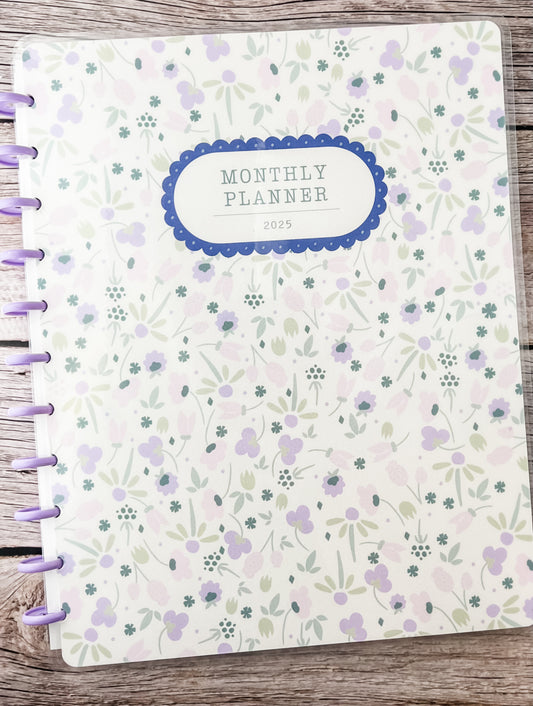 2025 Monthly Planner- Purple Flowers