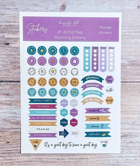 Mid Year 25-26 Planner Sticker Pack