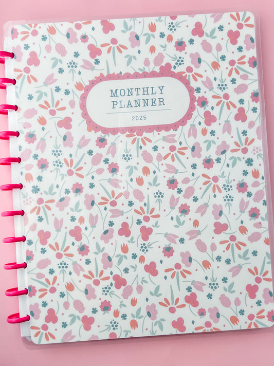 2025 Monthly Planner- Raspberry Flowers