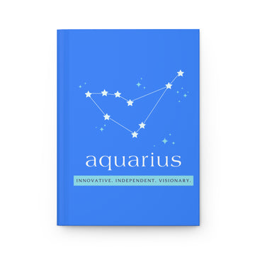 Aquarius Hardcover Journal — Innovative • Independent • Visionary | Zodiac Constellation Notebook