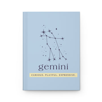 Gemini Hardcover Journal — Curious • Playful • Expressive | Zodiac Constellation Notebook