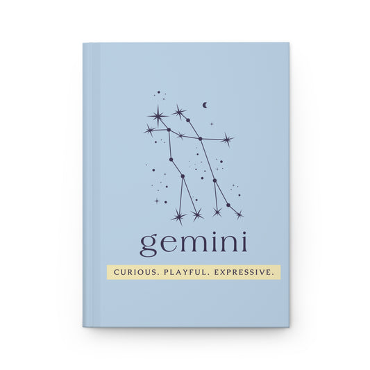 Gemini Hardcover Journal — Curious • Playful • Expressive | Zodiac Constellation Notebook