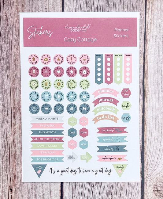 Planner Sticker Pack- Cozy Cottage