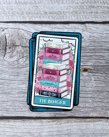 Bookish Sticker- Tarot Card:  The Binger