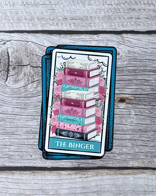Bookish Sticker- Tarot Card:  The Binger