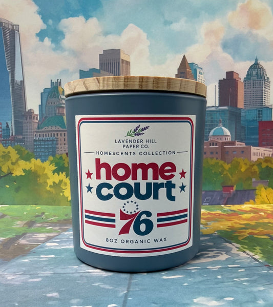 Home Court Philly sports candle by Lavender Hill Paper Co