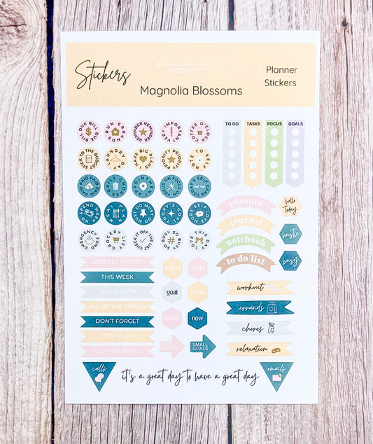 Planner Sticker Pack- Magnolia Blossom