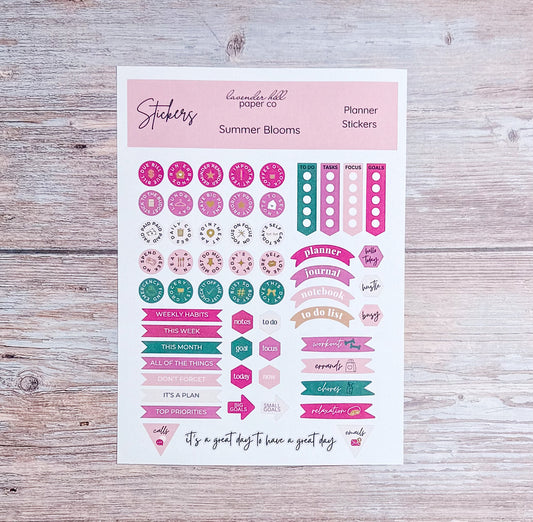 Planner Sticker Pack- Summer Blooms