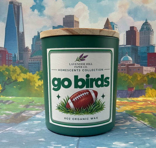 Go Birds Philly sports candle by Lavender Hill Paper Co