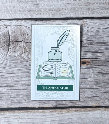 Bookish Sticker- Tarot Card:  The Annotator