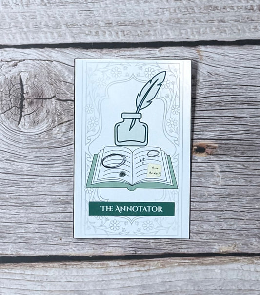 Bookish Sticker- Tarot Card:  The Annotator