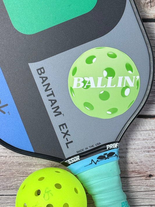 Pickleball Sticker- Ballin (Green)