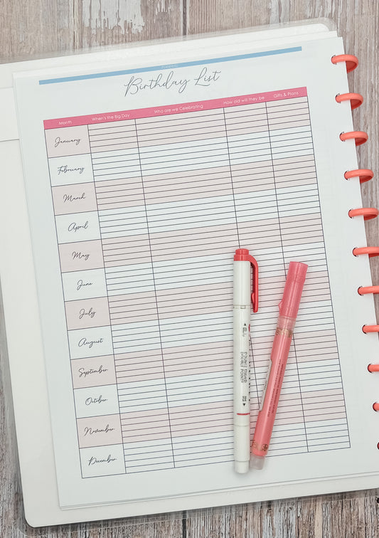 2025 Monthly Planner- Peachy Flowers