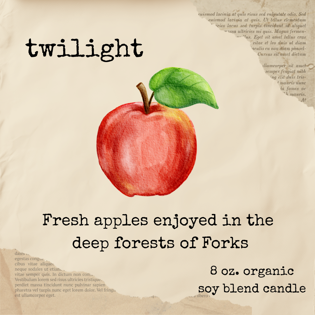 Twilight bookish candle label by Lavender Hill Paper Co