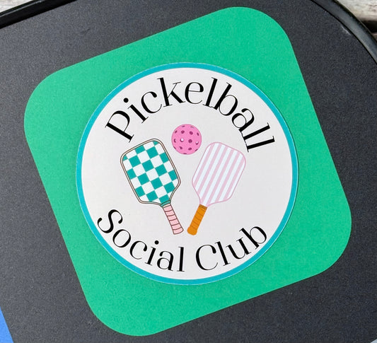 Pickleball Sticker- Pickleball Social Club (Pink)