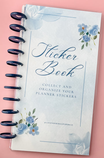 Sticker Organizer Book "Blue Blooms"