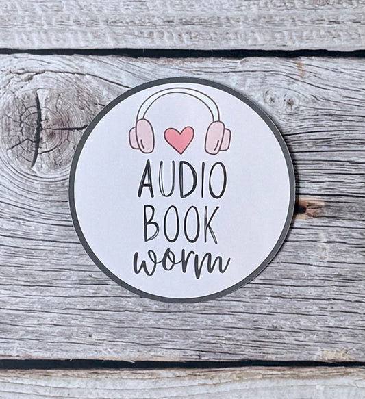 Bookish Sticker- Audio Book Worm
