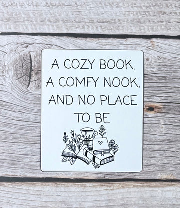 Bookish Sticker- Cozy Book
