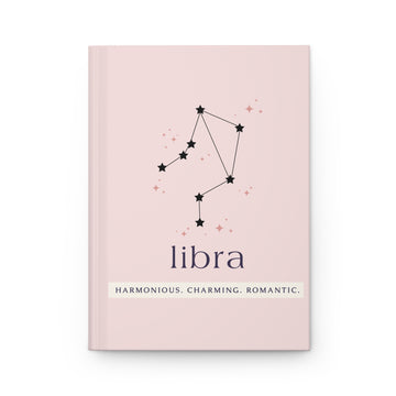 Libra Hardcover Journal — Harmonious • Charming • Romantic | Zodiac Constellation Notebook