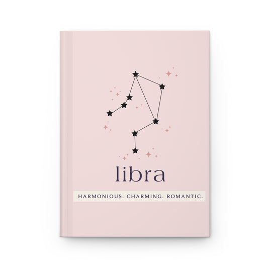 Libra Hardcover Journal — Harmonious • Charming • Romantic | Zodiac Constellation Notebook