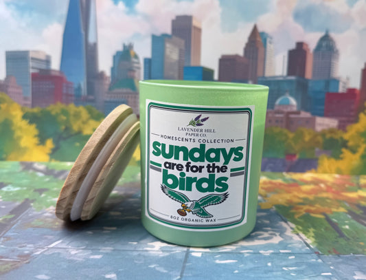 Sundays are for the Birds Philly sports candle by Lavender Hill Paper Co, photo 2