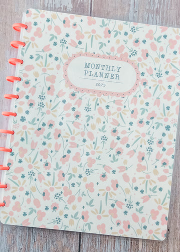 2025 Monthly Planner- Pink Flowers