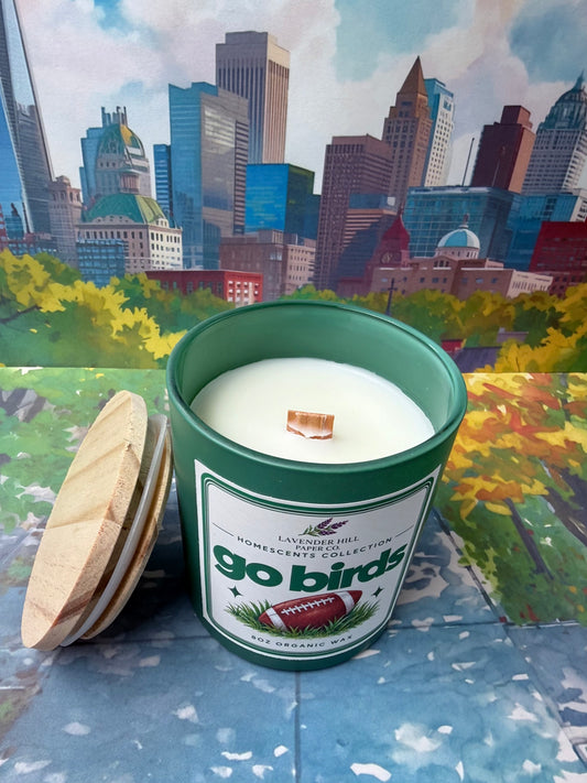 Go Birds Philly sports candle by Lavender Hill Paper Co, photo 2