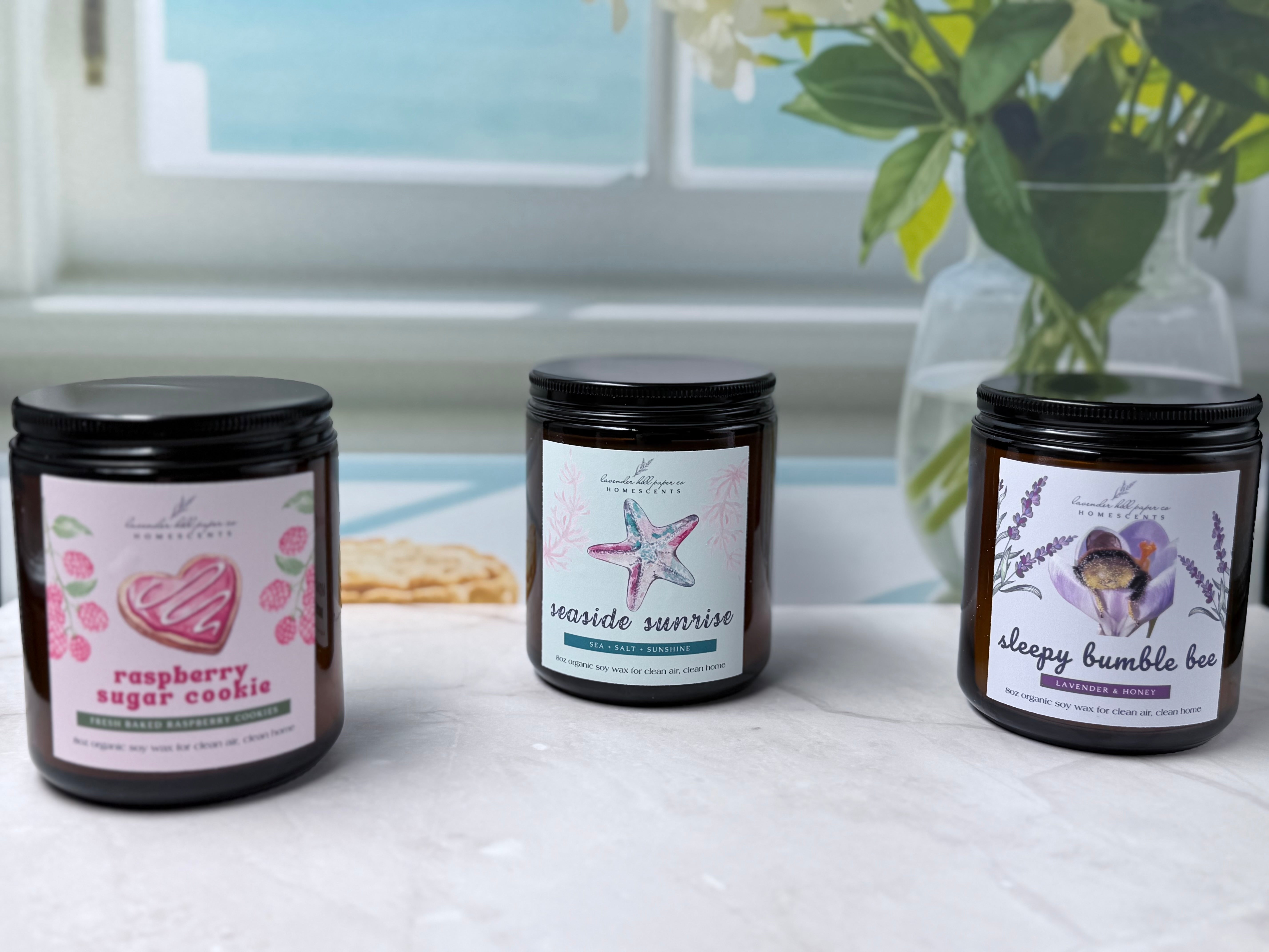 Raspberry Sugar Cookie- Summer Candle – Lavender Hill Paper Company