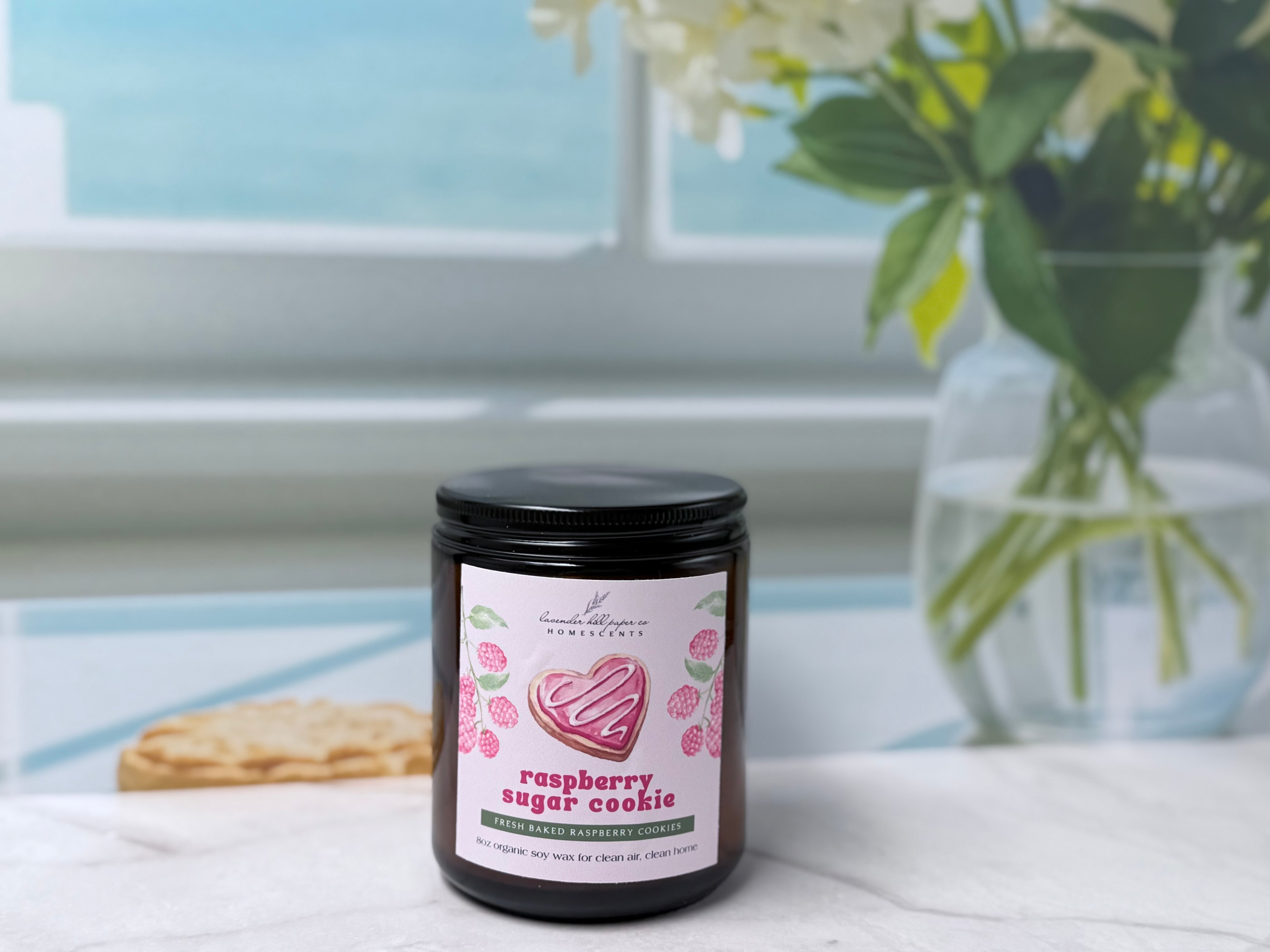 Raspberry Sugar Cookie- Summer Candle – Lavender Hill Paper Company