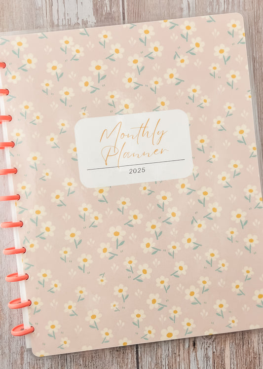 2025 Monthly Planner- Peachy Flowers