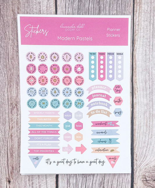 Planner Sticker Pack- Modern Pastels