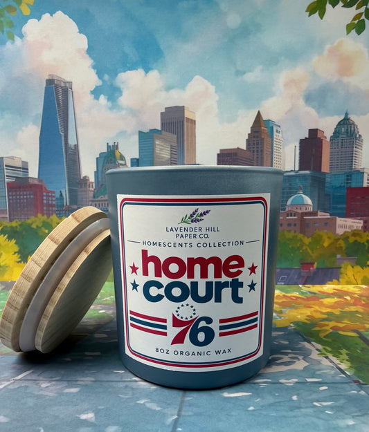 Home Court Philly sports candle by Lavender Hill Paper Co, photo 2