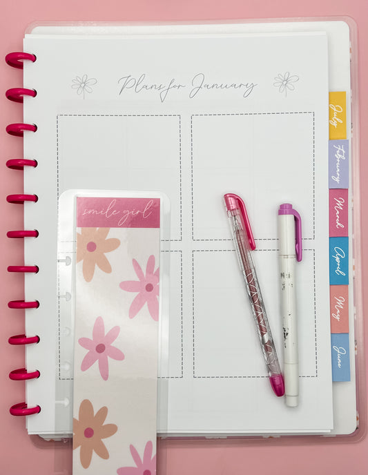 2025 Monthly Planner- Raspberry Daisies