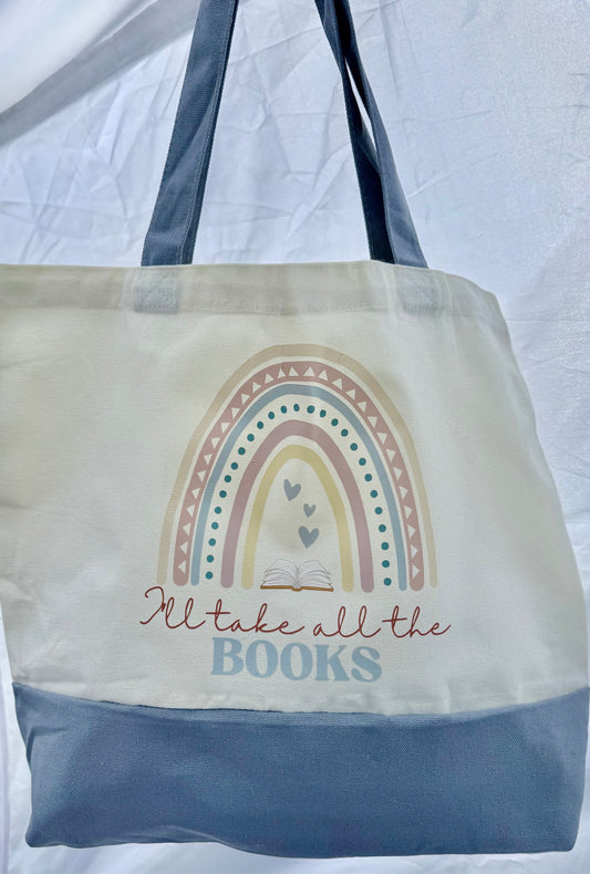 Bookish Canvas Tote- I'll Take All the Books